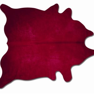 72" x 84" Burgundy Cowhide  Rug