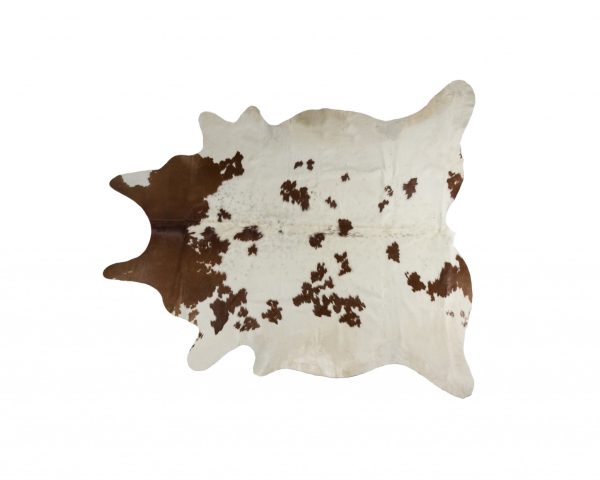 72" x 84" White and Brown Cowhide  Rug