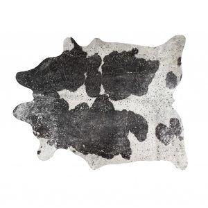 72" x 84" Silver Black & White Cowhide  Rug