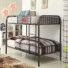 79" X 42" X 61" Gunmetal Metal Twin Over Twin Bunk Bed - Image 3