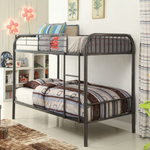 79" X 42" X 61" Gunmetal Metal Twin Over Twin Bunk Bed - Image 3