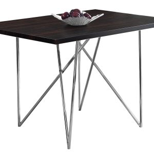 31.5" x 47.5" x 30" Cappuccino Hollow Core Particle Board Metal Dining Table