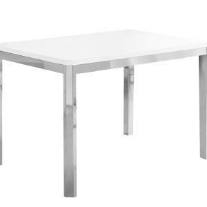 31.5" x 47.5" x 30" White Particle Board Metal Dining Table