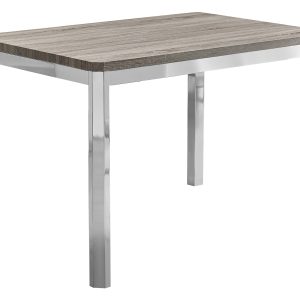 31.5" x 47.5" x 30" Dark Taupe Hollow Core Particle Board Metal Dining Table