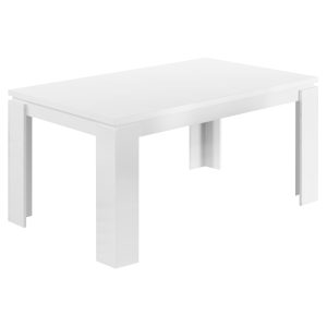 35.5" x 59" x 30" White Particle Board Hollow Core and MDF Dining Table