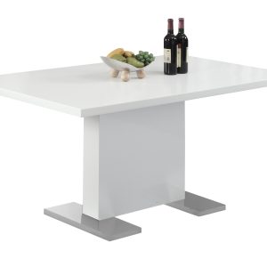 35.5" x 59" x 30" White Metal Dining Table