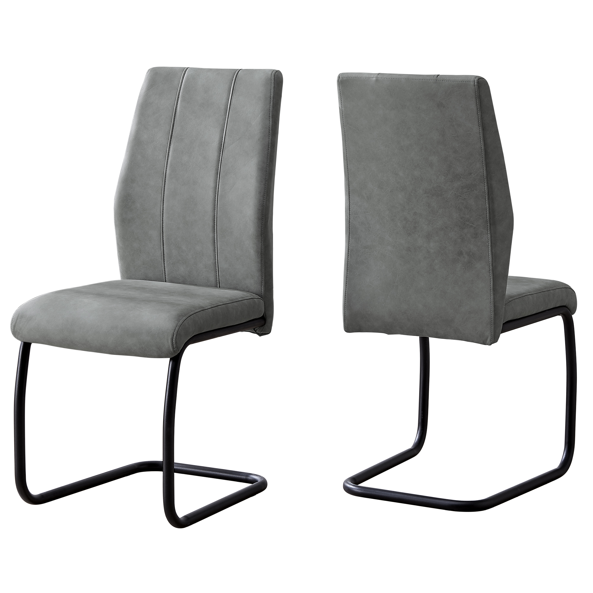 Two 77.5" Fabric Black Metal and Polyester Dining Chairs - Image 2