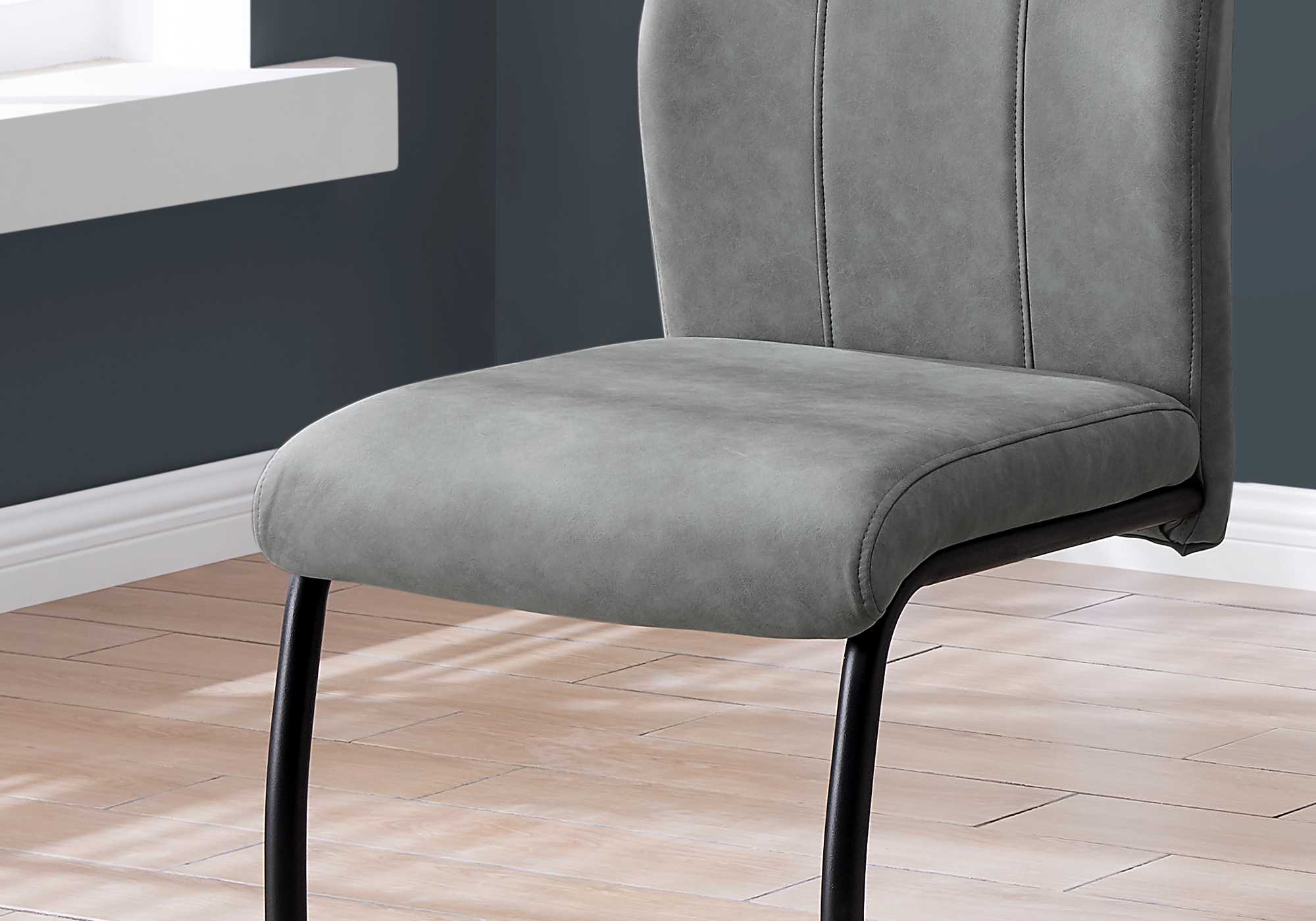 Two 77.5" Fabric Black Metal and Polyester Dining Chairs - Image 3