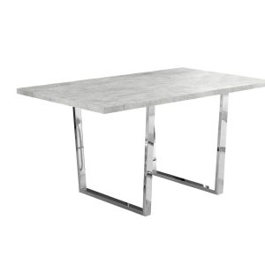 35.5" x 59" x 30.25" Grey Particle Board Metal  Dining Table