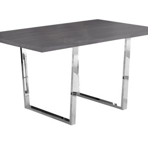 35.5" x 59" x 30.25" Grey Particle Board Metal  Dining Table