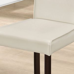 44.5" x 35.5" x 72" Ivory Foam Solid Wood Leather Look Dining Chairs 2pcs