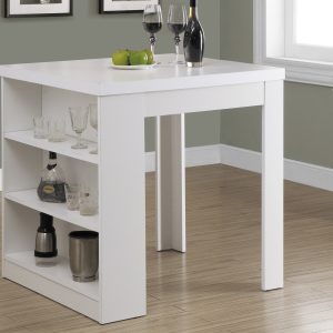 30" White Particle Board Hollow Core and MDF Counter Height Dining Table