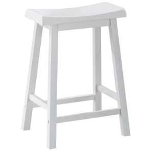 27.5" x 35" x 48" White Solid Wood Mdf Barstool