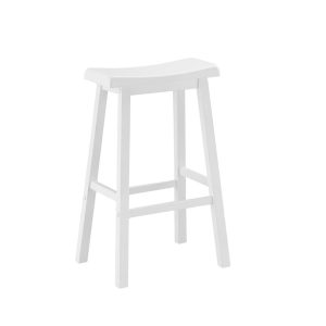 30.5" x 35" x 58" White Solid Wood Mdf Barstools 2pcs