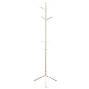 16.25" x 16.25" x 69" White Solid Wood Coat Rack