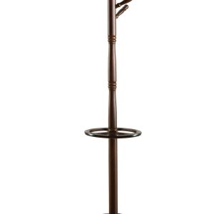 17" x 17" x 71" Cherry Wood Coat Rack with  Umbrella Holder
