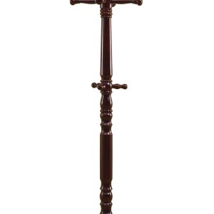 Cherry Solid Wood Finish Coat Rack with Triple Tiered Coat Stand