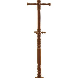 Oak Finish Coat Rack with Triple Tiered Coat Stand
