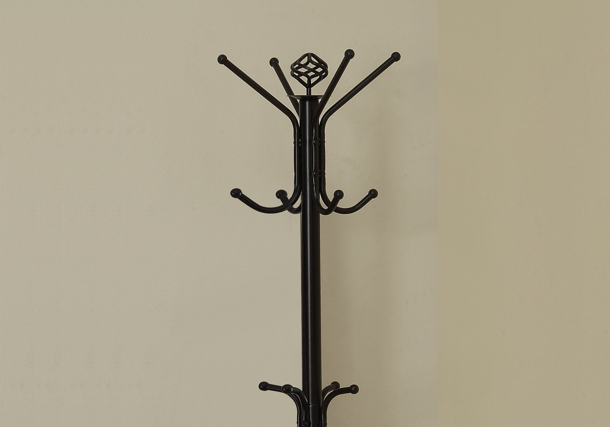19" x 19" x 70" Black Metal Coat Rack - Image 2