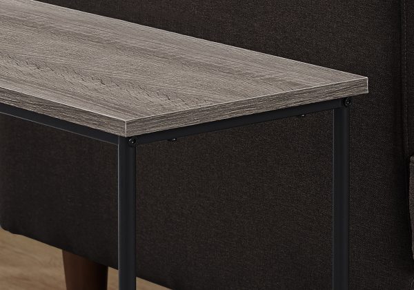11.75" x 23.75" x 22" Dark Taupe Black Mdf Metal  Accent Table - Image 2