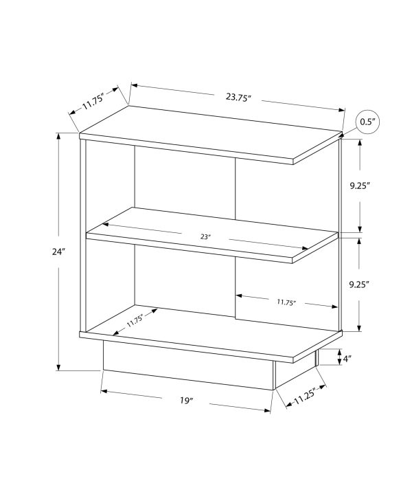 11.5" x 23.5" x 24" Cappuccino Particle Board Laminate  Accent Table - Image 3