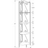 15" x 22.5" x 70" Brown Metal Corner Shelf  Bookcase - Image 2