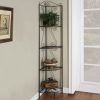 15" x 22.5" x 70" Brown Metal Corner Shelf  Bookcase - Image 4