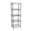 15.25" x 22" x 70" Brown Metal Shelf  Bookcase
