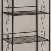 15.25" x 22" x 70" Brown Metal Shelf  Bookcase - Image 2