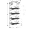 15.25" x 22" x 70" Brown Metal Shelf  Bookcase - Image 3