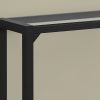 12" x 42" x 32" Tempered and Black Metal Accent Table - Image 2