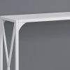 12" x 48" x 32" White Finish and White Metal Accent Table - Image 2
