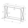 12" x 48" x 32" White Finish and White Metal Accent Table - Image 3