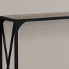 12" x 48" x 32" Dark Taupe Finish  and Black Metal Accent Table - Image 2