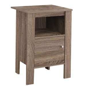 14" x 17.25" x 24.25" Dark Taupe Particle Board Storage  Accent Table