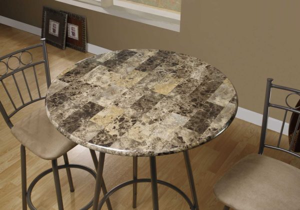 30" x 30" x 42" Cappuccino  Espresso  Mdf  Metal  Home Bar - Image 2