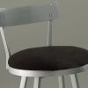 38" x 38" x 86" Silver  Black  Metal  Foam  MicroSuede  Barstool 2pcs - Image 2