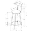 38" x 38" x 86" Silver  Black  Metal  Foam  MicroSuede  Barstool 2pcs - Image 3