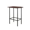 23.75" x 35.5" x 41" Cappuccino Black Mdf Metal  Home Bar