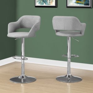 21" x 22.5" x 36" Grey  Foam  Metal  Polyester  Barstool
