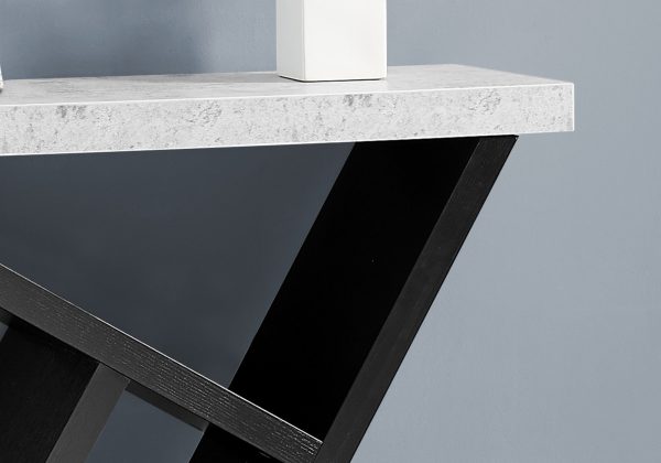 11.5" x 35.5" x 34" Black Grey Finish Hollow Core Accent Table - Image 2