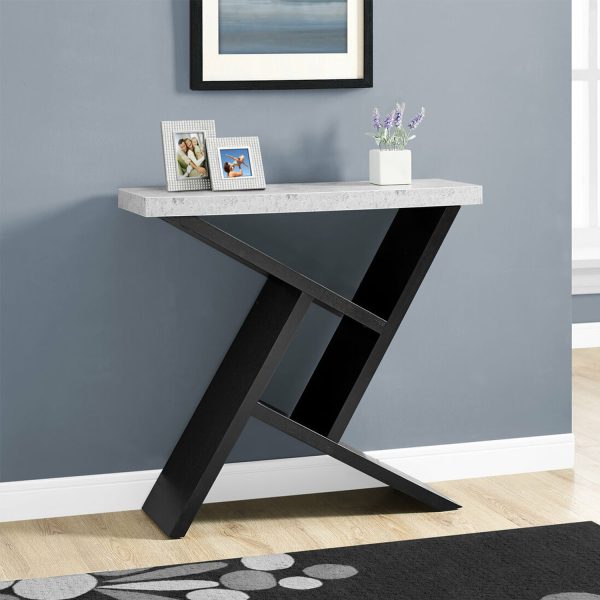 11.5" x 35.5" x 34" Black Grey Finish Hollow Core Accent Table - Image 5