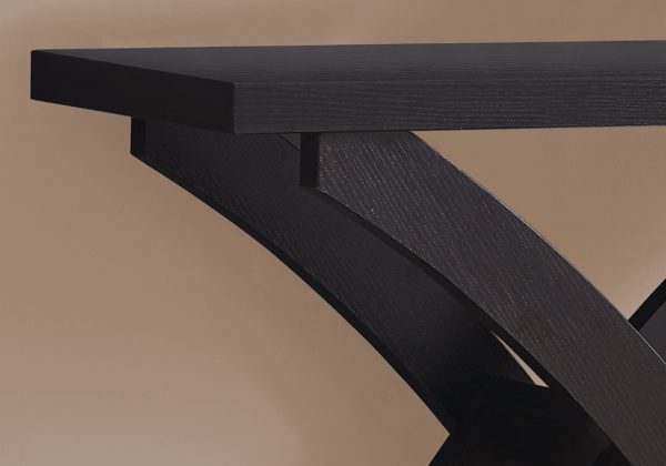 11.5" x 31.25" x 34" Cappuccino Finish Hollow Core Accent Table - Image 2