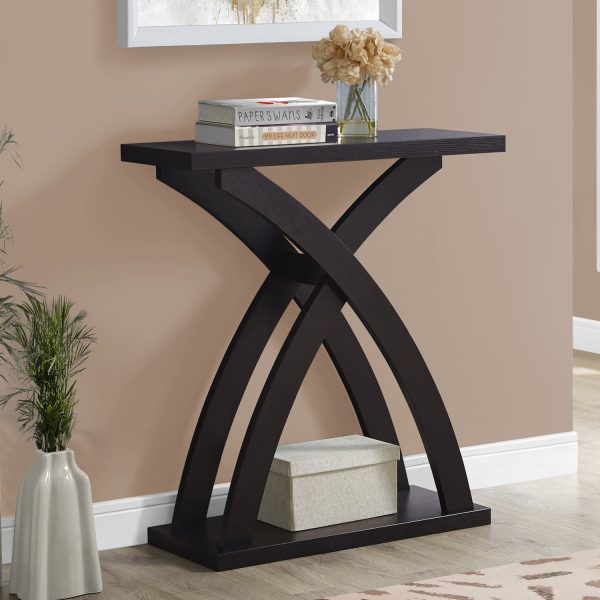 11.5" x 31.25" x 34" Cappuccino Finish Hollow Core Accent Table - Image 5