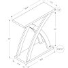 11.5" x 31.25" x 34" Dark Taupe Finish Hollow Core  Accent Table - Image 3