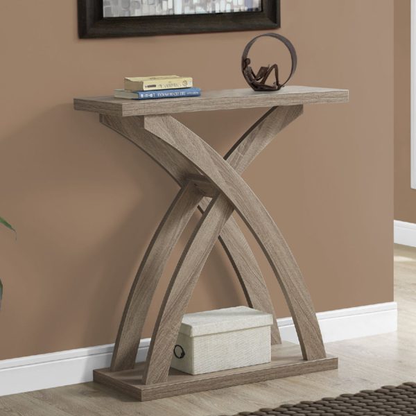 11.5" x 31.25" x 34" Dark Taupe Finish Hollow Core  Accent Table - Image 5