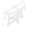 11.5" x 47.25" x 32" Cappuccino Finish Hall Console Accent Table - Image 3