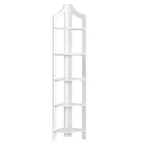 White Corner Accent Shelf  Bookcase