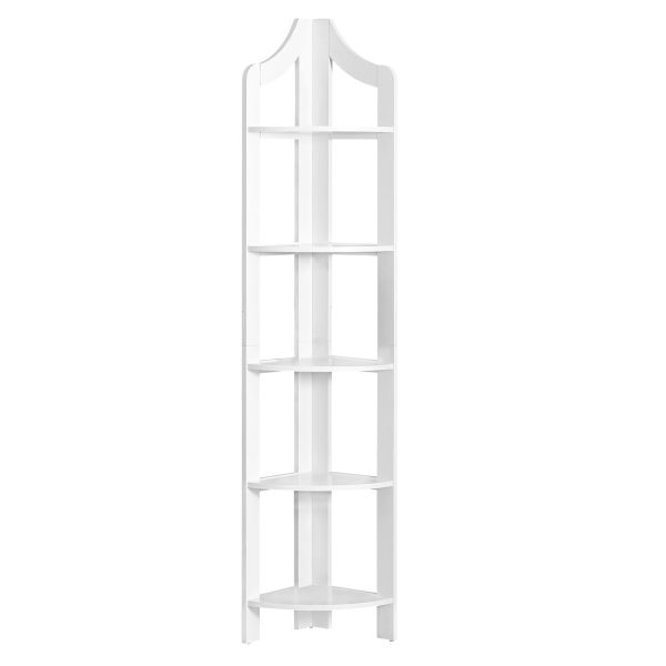 White Corner Accent Shelf  Bookcase