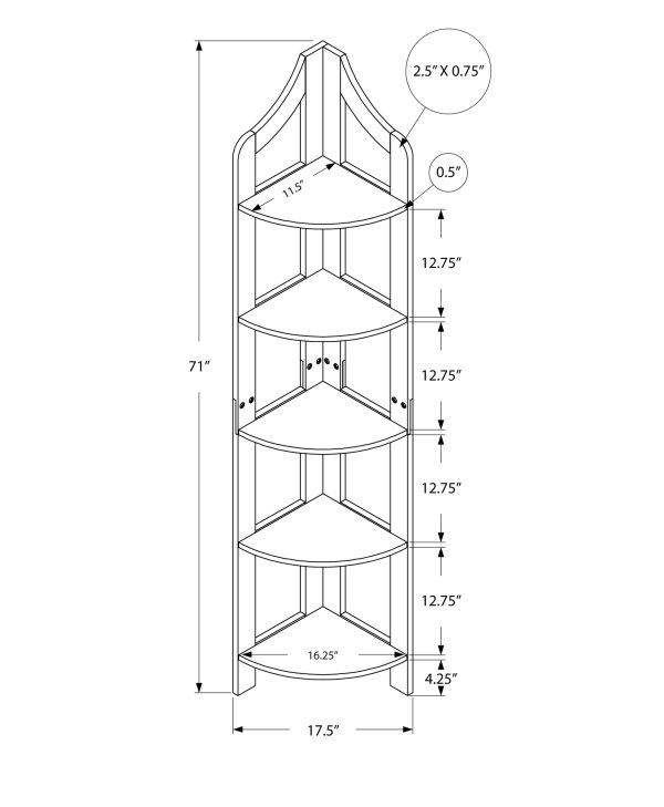 White Corner Accent Shelf  Bookcase - Image 3